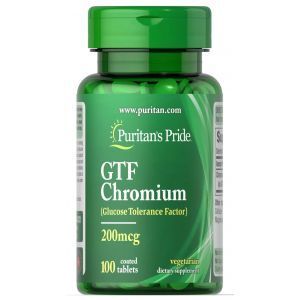 Хром, GTF Chromium, Puritan's Pride, 200 мкг, 100 таблеток
