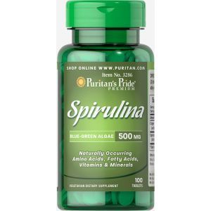Спирулина, Spirulina, Puritan's Pride, 500 мг. 100 таблеток