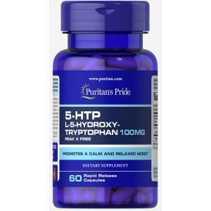 5-гидрокситриптофан, 5-HTP, Puritan's Pride, 100 мг, 60 капсул 
