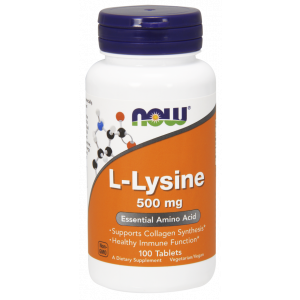 L- лизин, L-Lysine, Now Foods, 500 мг, 100 таблеток