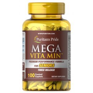 Мультивитамины для пожилых, Mega Multivitamins for Seniors Timed Release, Puritan's Pride, 100 капсул