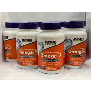 Омега-3, Omega-3, Now Foods, 180 ЭПК/ 120 ДГК, 100 гелевых капсул. Примятые банки