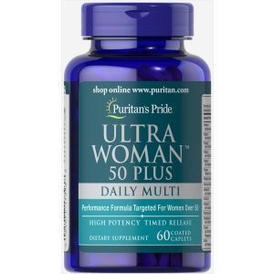 Мультивитамины для женщин ультра 50+, Ultra Woman Multi-Vitamin, Puritan's Pride, 60 капсул