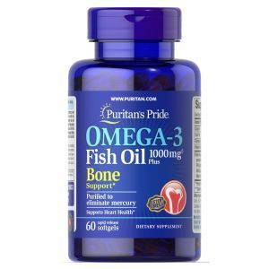 Омега-3, Рыбий жир, Omega-3 Fish Oil 1000 mg Plus Bone Support, 60 капсул