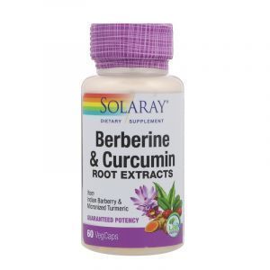 Берберин и куркумин, Berberine & Curcumin, Solaray, 60 вегетариальных капсул 