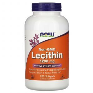 Лецитин, Lecithin, Now Foods, 1200 мг, 200 гелевых капсул
