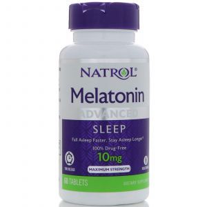 Мелатонин, Мелатонин, Натрол, тұрақты босату, 10 мг, 60 таблетка