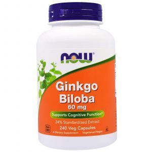 Ginkgo Biloba, Now Foods, 60 мг, 240 Veg капсулалары
