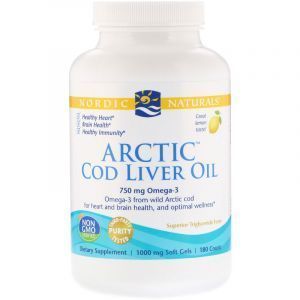 Рыбий жир из печени трески, Cod Liver Oil, Nordic Naturals, лимон, арктический, 1000 мг, 180 капсул (Default)