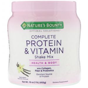 Протеино-витаминная смесь, ваниль, Protein & Vitamin Mix, Nature's Bounty, Optimal Solutions, 453 г (Default)