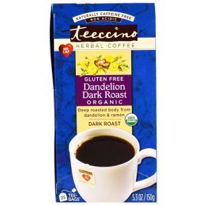 Черный травяной кофе без кофеина, Dark Roast, Dandelion, Teeccino, 25 пакетов, 150 г