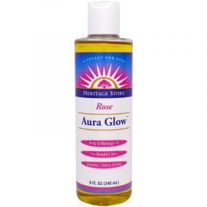 Масло для тела и массажа, Aura Glow, Heritage Products, роза, 240 мл