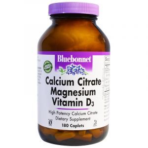 Цитрат кальция магний, Д3 (Calcium Citrate Magnesium), Bluebonnet Nutrition, 180 капсул (Default)