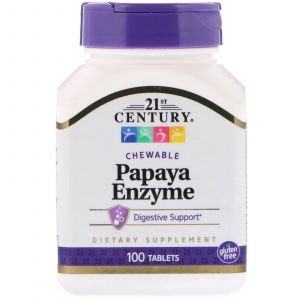 Папаин, Papaya Enzyme, 21st Century, 100 таблеток (Default)