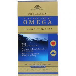 Жир из лосося аляскинского (Full Spectrum Omega), Омега, Solgar, 120 капсул (Default)