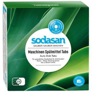 Таблетки для посудомоечных машин, SODASAN, органические, 25 шт