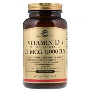 Витамин Д3, Vitamin D3, Solgar, 1000 МЕ, 250 капсул (Default)