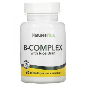 Витаминный В-комплекс с рисовыми отрубями, B-Complex, Nature's Plus, 90 таблеток