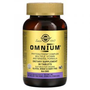 Омниум, мультивитамины и минералы, Omnium, Phytonutrient Complex, Solgar, 90 таблеток
