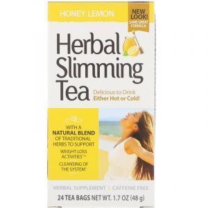 Чай для похудения (мед, лимон), Herbal Slimming Tea, 21st Century, без кофеина, 24 пак., (45 г) (Default)