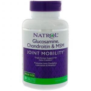 Глюкозамин, хондроитин+МСМ, Glucosamine Chondroitin MSM, Natrol, 150 таблеток