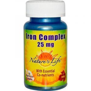 Витаминно-минеральный комплекс с железом, Iron Complex, Nature's Life, 25 мг, 50 капсул 