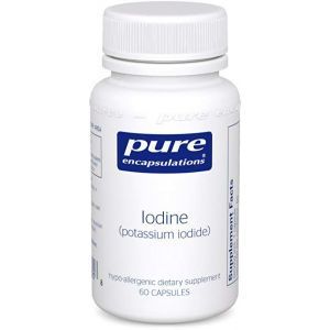 Йод (йодид калия), Iodine (potassium iodide), Pure Encapsulations, для поддержки щитовидной железы и здорового клеточного метаболизма, 60 капсул