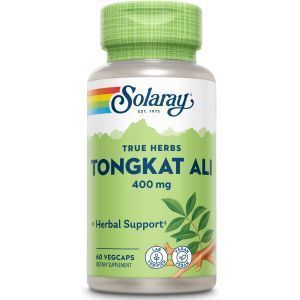 Тонгкат Али, True Herbs Tongkat Ali, Solaray, 400 мг, 60 вегетарианских капсул
