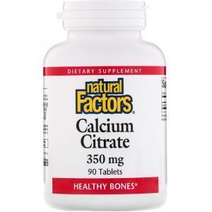 Цитрат кальция (Calcium Citrate), Natural Factors, 350 мг, 90 таблеток (Default)