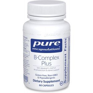Витамин группы B (сбалансированная витаминная формула), B-Complex Plus, Pure Encapsulations, для поддержки роста красных кровяных телец, неврологического и психологического здоровья, сердечно-сосудистой системы, уровня энергии и зрения, 60 капсул