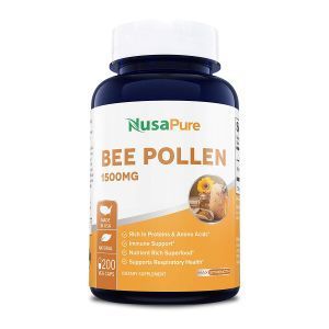 Пчелиная пыльца, Bee Pollen, NusaPure, 1500 мг, 200 вегетарианских капсул