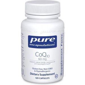 Коэнзим Q10, CoQ10, Pure Encapsulations, для энергии, антиоксидантов, здоровья мозга и клеток, когнитивных функций и поддержки сердечно-сосудистой системы, 60 мг, 120 капсул