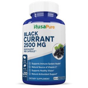 Масло черной смородины, Black Currant Oil, NusaPure, 2500 мг, 200 вегетарианских капсул