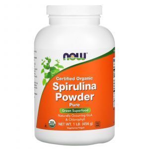 Спирулина, сертифицированный органический порошок, Spirulina, Now Foods, 454 гр