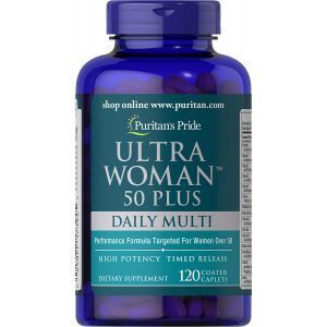 Мультивитамины для женщин 50+, Ultra Woman™ 50 Plus Multi-Vitamin, Puritan's Pride, 120 капсул