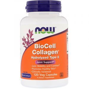 BioSil Collagen Type II, BioCell Collagen, Now Foods, Гидролизденген, 120 капсула