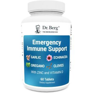 Поддержка иммунитета, витамин Д и цинк, Emergency Immune Support, 2000 IUs of Vitamin D & 10 mg of Zinc, Dr. Berg’s, 2000 МЕ, 10 мг, 60 таблеток