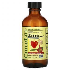 Цинк плюс, натуральный вкус манго и клубники, Zinc Plus, ChildLife, 118 мл