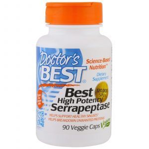 Серрапептаза, Serrapeptase, Doctor's Best, 120,000 SPUs, 90 капс