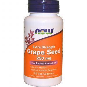 Экстракт виноградных косточек (Grape Seed), Now Foods, 250 мг, 90 