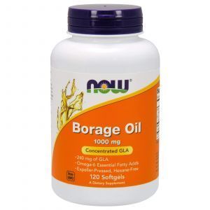 Масло огуречника (Borage Oil), Now Foods, концентрация ГЛК, 1000 мг, 120 гелевых капсул