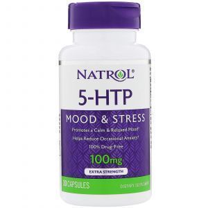 5-гидрокситриптофан (Mood Positive 5-НТР), Natrol, 100 мг, 30 ка