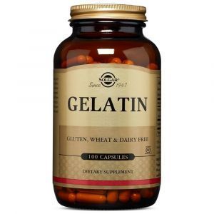 Желатин, Gelatin, Solgar, 100 капсул
