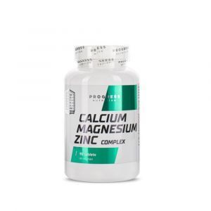 Кальций, магний, цинк комплекс, Calcium Magnesium Zink, Progress Nutrition, 90 таблеток

