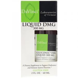 Диметилглицин, Gluconic DMG, DaVinci Laboratories of  Vermont, 300 мг, жидкость, 60 мл