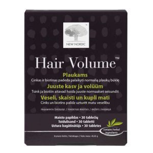 Витамины для роста и объема волос, Hair Volume, New Nordic, 30 таблеток
