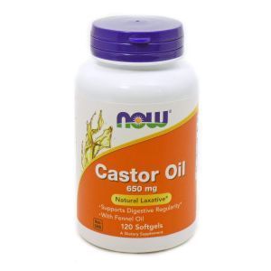 Касторовое масло, Castor Oil, Now Foods, 650 мг, 120 капс