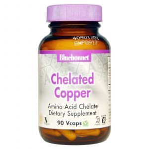 Медь (Chelated Copper), Bluebonnet Nutrition, 90 капсу
