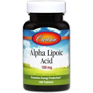 Альфа-липоевая кислота, Carlson Labs, 100 мг, 180 таб.
