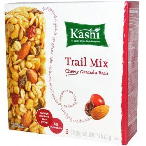 Батончики из мюслей с сухофруктами и орехами (Chewy Granola Bars, Trail Mix), Kashi, 6-2 шт.